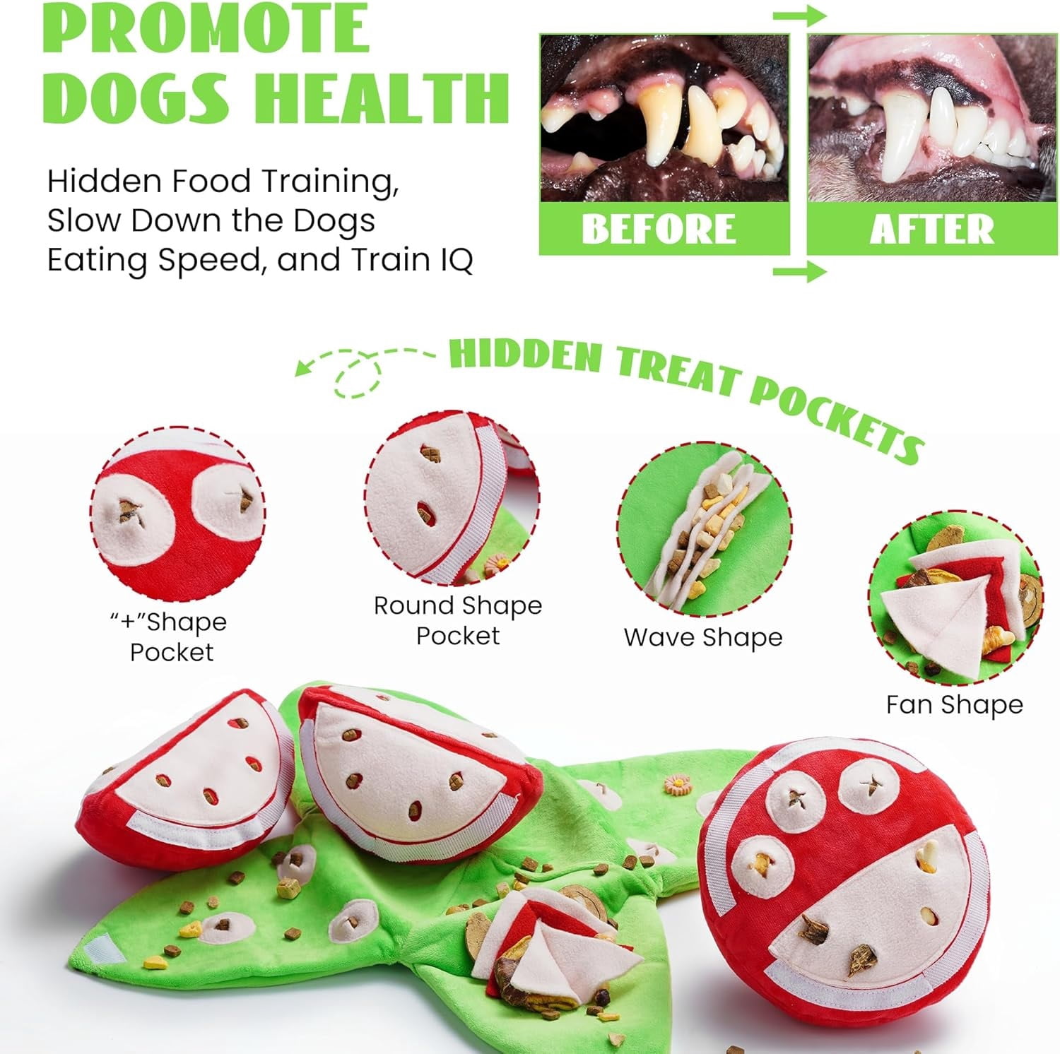 Hide and seek plush dog toy,interactive puzzle,watermelon shaped interactive little dog toy,suitable for small and medium-sized dogs.