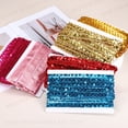 thumbnail image 4 of Uxcell 1.4 Inch x 7 Yards Sequins Trim Flat Sequin Paillette Ribbon Strip for Crafts, DIY Sewing Costume Light Gold, 4 of 7