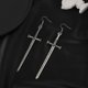 thumbnail image 4 of 1 par (plateado) pendientes colgantes de espada cruzada de aleación Punk oscuro pendiente de daga exagerada Vintage joyería de moda para mujer regalos populares, 4 of 5