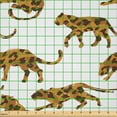 thumbnail image 2 of Ambesonne Jaguar Fabric by the Yard Microfiber, Exotic Animal Design, 3 Yards, Pale Brown and Brown, 2 of 4
