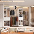 thumbnail image 5 of Homieasy Adjustable Walk-in Closet System, 10.7FT (72"-128.6") with 4 Wooden Drawers, 6 Hanging Rods, 3-Tier Shoe Rack & Grid Cubes, Heavy-Duty 1000LBS Capacity for Bedroom Organization，White, 5 of 6