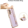 thumbnail image 3 of Samsung Galaxy A23 4G/5G Case with Wristband Kickstand Plating Case Cover Slim Glossy Bling Phone Case Soft TPU Shockproof Bumper Case Luxury Electroplated Case,Black, 3 of 12