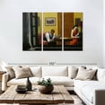 thumbnail image 3 of Elephant Stock Room In New York Wall Art - Horizontal Multi Panel Canvas - Living Room Wall Decor - People Multi Panel - Yellow And Black Decor By Edward Hopper - 74" x 48", 3 of 8