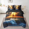 thumbnail image 2 of Homewish Teens Adults Natural Disaster Lightning Bedding Comforter Set 7 Pieces,Ocean Sea Theme Full Bedding Set Lightweight,Abstract Gradient Fitted Sheet Flat Sheet,Lightweight Room Decor, 2 of 8
