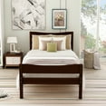 thumbnail image 2 of Hommoo Twin Size Wood Platform Bed with Headboard and Wooden Slat Support, Espresso, 2 of 8