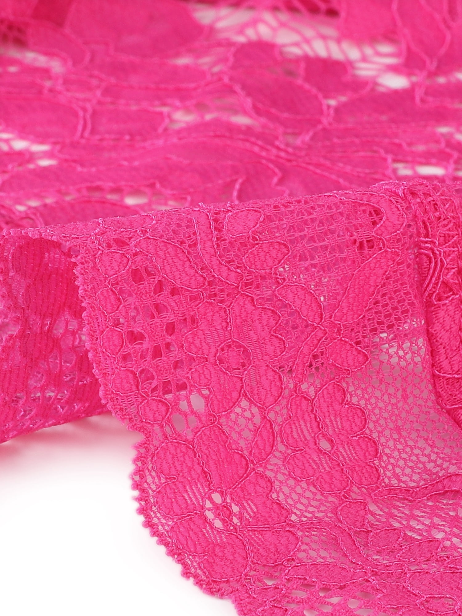 DARING DIVA Women's Lace Bolero Shrugs Sheer Crop Cardigan L Hot Pink