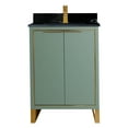 thumbnail image 2 of Fine Fixtures Opulence Collection 24 in. W x 18 in. D x 33 in. H Bathroom Vanity in Mint Green with Black Marble Sintered Stone Sink - Satin Brass hardware, 2 of 8