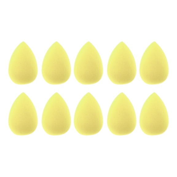 Unique Bargains 10 Pcs Mini Face Makeup Sponge for Bedrooms Yellow Hydrophilic Non-latex