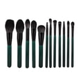 thumbnail image 1 of 12 Uds. Pincel para colorete y sombra de ojos de pelo suave portátil, cepillo cosmético para polvo suelto, herramienta de maquillaje verde, 1 of 8