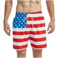 thumbnail image 2 of Sodopo 4th of July Men's USA American Flag Quick Dry Swim Trunk Mens Patriotic Board Swim Shorts Low Waist Square Leg Swim Briefs, 2 of 8