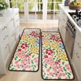 thumbnail image 4 of Kitchen Rugs Sets Of 2,Pioneer Flower Floral Print Pattern Anti Fatigue Kitchen Mat Rugs Non Slip Washable,Decorative Kitchen Floor Mats for Kitchen,Sink,Laundry,17"x47"+17"x47", 4 of 5