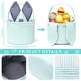 thumbnail image 2 of Ayieyill Easter Basket, Easter Bunny Baskets for Kids with Cute Rabbit Ears Stripe, Easter Gift Baskets (Blue), 2 of 7