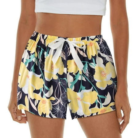 

Womens Pajama Shorts Shorts Lightweight Printed Bow Elastic Waist Pj Bottoms Pinstripe Pants Women Casual