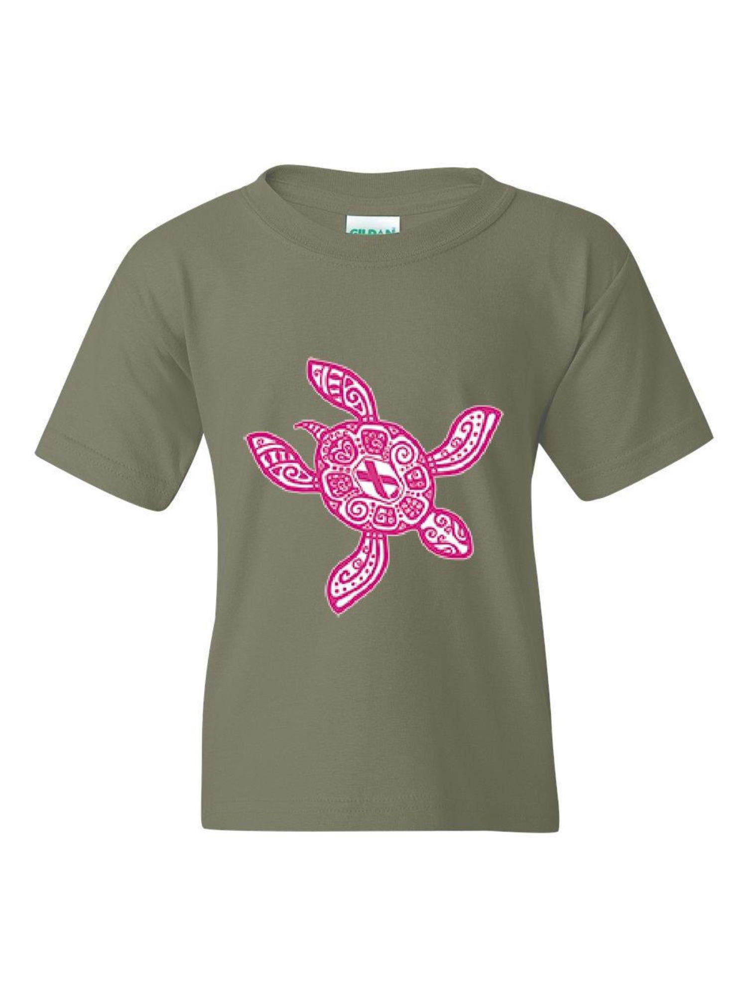 Ocean Tribal Hawaiian Sea Turtle Kids Girls Boys Youth Top Tee T-Shirt 