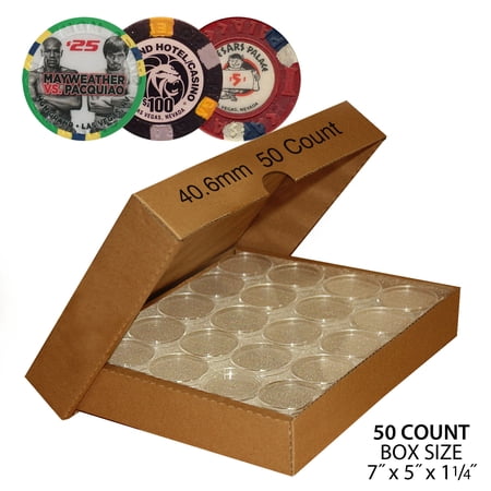 50 Direct-Fit Airtight 40.6mm Capsule Holders For CASINO or POKER Chips with BOX price history on PriceWatchPro