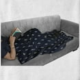 thumbnail image 6 of Indigo Soft Flannel Fleece Throw Blanket, Square Shapes on Dark Blue Backdrop Navy Inspired Pattern Print, Cozy Plush for Indoor and Outdoor Use, 70" x 90", Dark Blue and White, by Ambesonne, 6 of 6