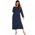 thumbnail image 6 of Women Long House Coat Zipper Front Robes Full Length Nightgowns with Pockets Hooded Loungewear, 6 of 7