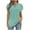 Green, variant on Women’s Lace Up V Neck T-Shirt Casual Short Sleeve Tunic Tees Loose Fit Summer Blouse Tops