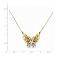 thumbnail image 2 of 14K Two-Tone Gold necklace Themed 18 in 1 mm Yellow & Rose with Rhodium Butterfly, 2 of 2