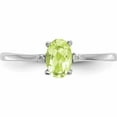 thumbnail image 5 of 10K White Gold Polished Geniune Diamond & Peridot Birthstone Ring (Size 6) Made In United States 10xbr221, 5 of 6
