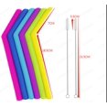 thumbnail image 3 of Holloyiver Reusable Silicone Drinking Straws, 6PCS BPA Free with 2PCS Cleaning Brush Included, Work with 20 or 30oz Tumblers, Mugs, Great Gift for Smoothies Lovers, Total 9.8Inch, 3 of 5