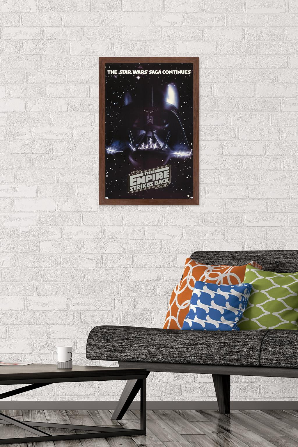 Star Wars: The Empire Strikes Back - Vader One Sheet Wall Poster, 14.725" x 22.375" Framed