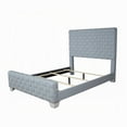 thumbnail image 3 of Reah Queen Size Bed, Light Teal Blue Chenille, Gray Panel Headboard, 3 of 7