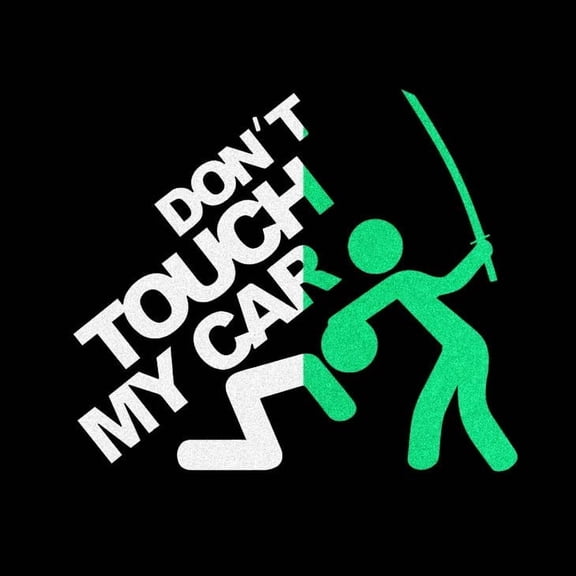 Don't Touch My Car Katana Attack Vinyl Decal Sticker UV & Waterproof Bumper Window Laptop Automotive Water Bottle Gift accessories – WHITE GLOW 5"
