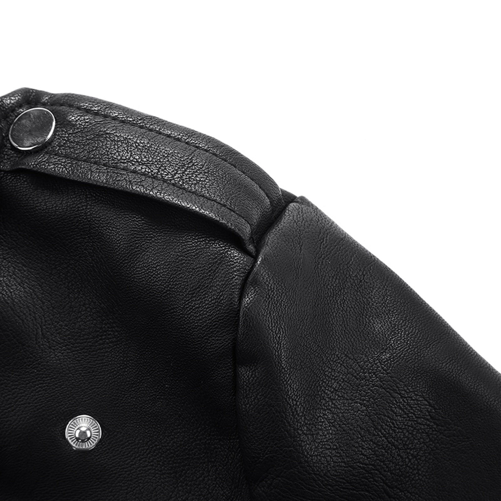 IROINNID Women's Faux Leather Jacket Long Sleeve Notch Lapel Casual Biker Zip Up Jacket,Black