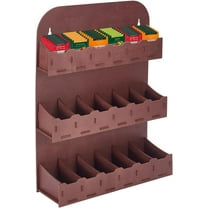 3-Tier Wood Tea Bag Holder Brown Vertical Tea Bag Organizer Storage Holder Wall Mounted Tea Box Containers Teabag Station Stand for DIY