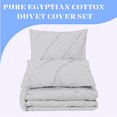 thumbnail image 3 of KOMFIT 800 Thread Count Pinch Pleated Duvet Cover set 100% Egyptian Cotton with Zipper Closure & Corner Ties 1 Duvet Cover & 4 Pillow Shams Silver Solid , King/Cal King (94x104), 3 of 6