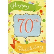Designer Greetings 70th Inside Die Cut Window on Light Yellow Background Age 70 / 70th Birthday Card