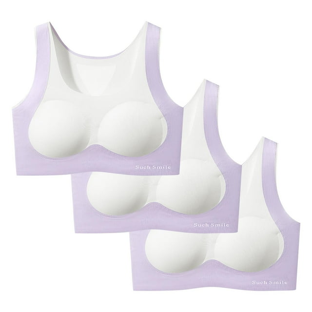 Tranfacy Girls Training Bras,Multi Packs Bra for Girls,Girls 10-18 Years Seamless Wireless Posture Correction Bras Multi Packs Comfortable Support Bralette