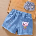 thumbnail image 2 of LRen Teen Jean Shorts Girls Shorts Casual Lightweight Elastic Waist Stretchy Denim Pull On Shorts Summer Clothing with Pockets, 2 of 4