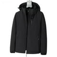 thumbnail image 2 of CFLVAEK Big and Tall Men's Rain Jackets Waterproof with Detachable Hood Removeable Fleece Lined Ski Wear Windproof Zip Up Long Sleeve Windbreaker Jacket with Zipper Pocket Black XXL, 2 of 7