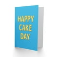 thumbnail image 2 of Happy Cake Day Neon Blue Greetings Card Plus Envelope Blank inside, 2 of 3