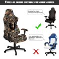 thumbnail image 6 of Jiueut Deer Hunting Camo Print Gaming Chair Cover with Armrest Cover, Anti Dust Computer Chair Slipcovers Stretchable Desk Chair Seat Protector with Elastic Bottom, 6 of 7