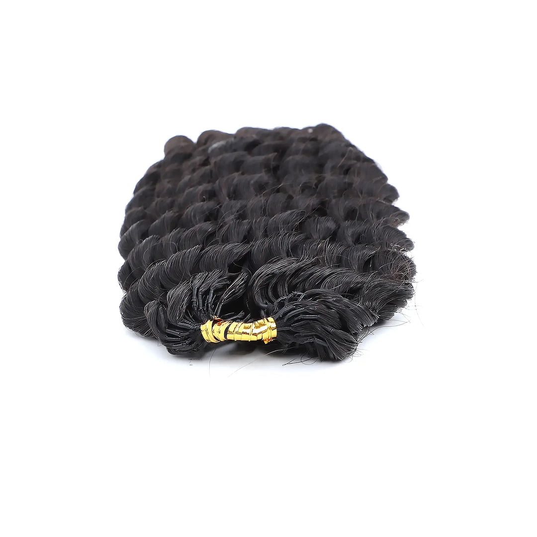 Ustar 100% Human Hair Crochet Extensions - Burmese Curly with Spiral Ends Boho Braiding Hair (50g/Pack)