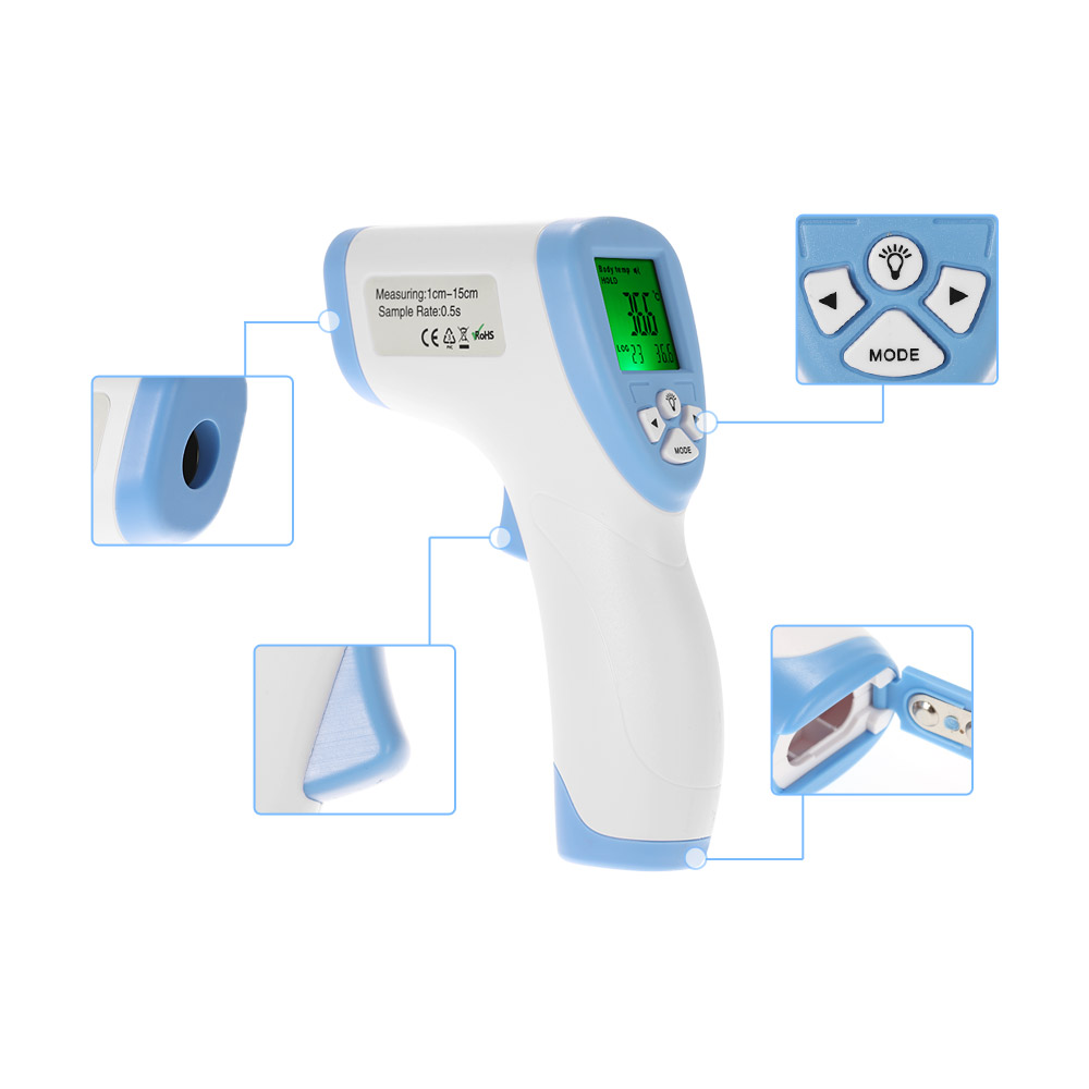 Digital LCD Non-contact IR Infrared Thermometer Forehead Body