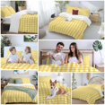 thumbnail image 6 of Yellow Bedding 3 Piece Duvet Cover Set Full Size, Country French Rustic Buffalo Plaid Modern Art Soft Microfiber Comforter Cover with Zipper Closure & Pillowcases, Wrinkle & FadeResistant Quilt Cover, 6 of 9