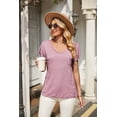 thumbnail image 3 of Richie House Women's Summer Casual Sexy V Neck Patch Pocket Tee Loose Top Tshirt ARH2022-D-XL, 3 of 4