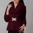 thumbnail image 2 of Lovskoo Women Faux Fur Coat Winter Elegant Thick Warm Fashion Outerwear Short Jacket Claret, 2 of 4