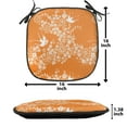 thumbnail image 5 of Japanese Chair Seating Cushion Set of 4, Oriental Floral Japanese Style Flying Birds Pastel Colored Spring Pattern, Seat Pads for Office with Anti-slip Backing, 16"x16", Marigold White, by Ambesonne, 5 of 7