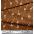 thumbnail image 2 of Soimoi Brown polyester Crepe Fabric Dot & Giraffe Animal Decor Fabric Printed BTY 42 Inch Wide, 2 of 3