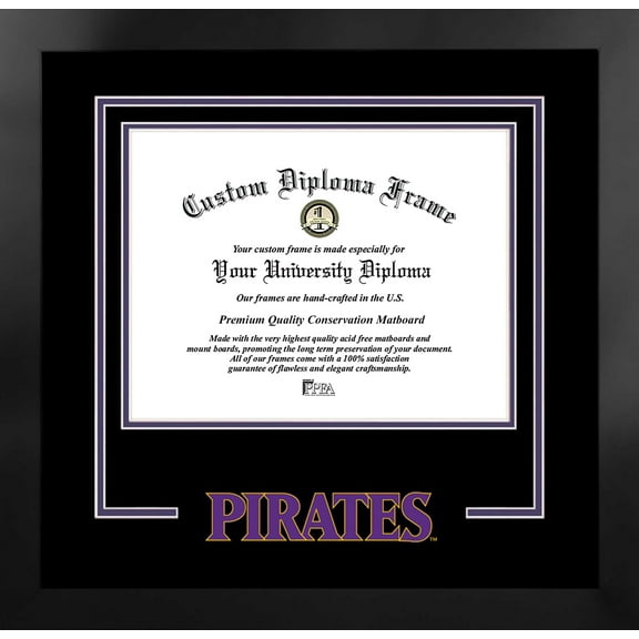 East Carolina University 10.75w x 8.25hSpirit Diploma Manhattan Black Frame with Bonus Campus Images Lithograph (value savings $59)