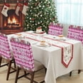 thumbnail image 4 of Merry Christmas Chair Covers Set of 4 Flowers Snowflakes Pink Flower Lattice Chair Back Covers Stretch Removable Washable Slipcovers Protector for Dining Room Kitchen Party Decor, 4 of 5