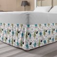 thumbnail image 1 of Funny Bed Skirt, Funky Monsters and Smiling Creatures Playing with Doodled Heart and Flower Shapes, Elastic Bedskirt Dust Ruffle Wrap Around for Bedding Decor, 4 Sizes, Multicolor, by Ambesonne, 1 of 2