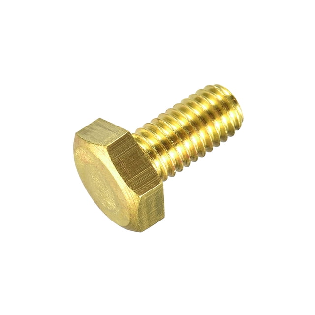 Unique Bargains Brass Hex Bolts, M8x16mm 1 Pack Fully Thread Grade 4.8 Machine Screws