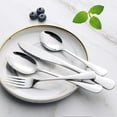 thumbnail image 3 of 5-Piece Silverware Set, Stainless Steel Flatware Cutlery Set Service for 8, Tableware Eating Utensils Include Knives /Forks /Spoons, Mirror Polished Silver, 3 of 5