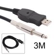 thumbnail image 3 of Portable Guitar USB Audio Cable, Embedded A / D Conversion, Red Indicator Light, Professional Manufacturing, 300cm Length, Metal + Plastic, Black, Shielded Cable, 3 of 7